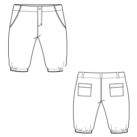 Moldes de confeccion para BEBES Pantalones Bermuda 00223
